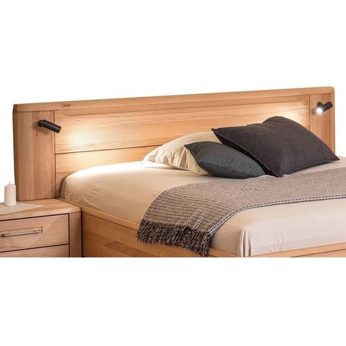 Дерев'яне ліжко Ніколь 1600 з Led-лампами та ящиками Клен