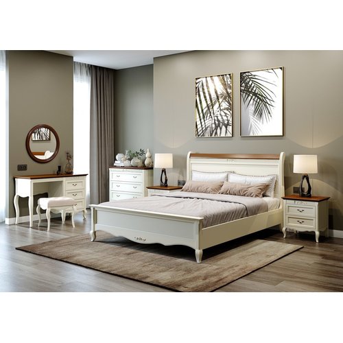 Ліжко з прямим дерев'яним узголів'ям SELENA 1600 ITALCONCEPT