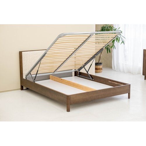 Ліжко дерев'яне ASTI з м'яким узголів'ям Мебус