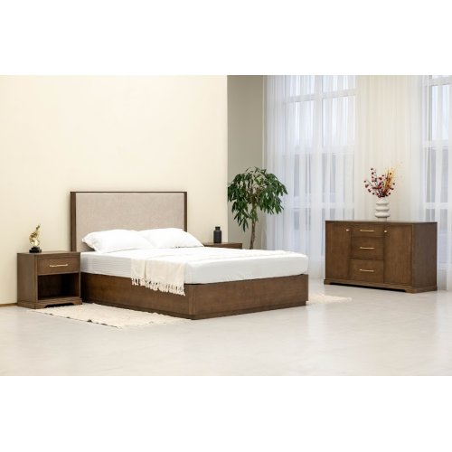 Ліжко дерев'яне KAPELLA з м'яким узголів'ям Мебус