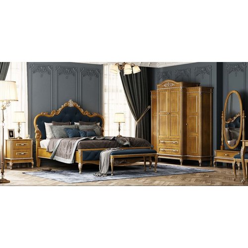 Ліжко дерев'яне низьке узнiжжя ІМПЕРІЯ Queen Мебус