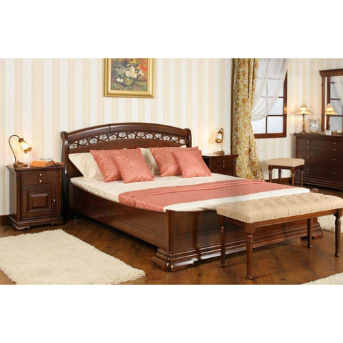 Кровать Elegance Nuc 1600 деревянное изголовье, орнамент Анастасии Mobex