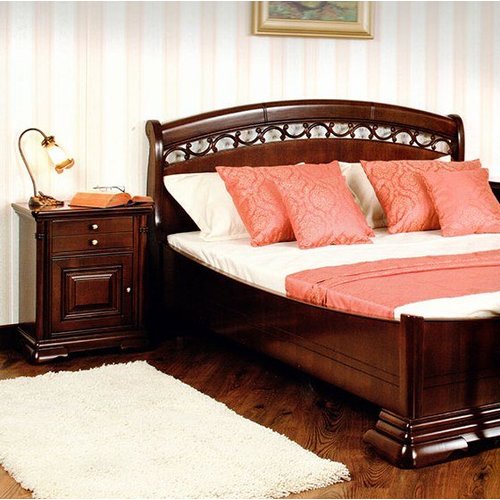 Ліжко Elegance Nuc 1800 дерев'яне узголів'я, орнамент Анастасії Mobex