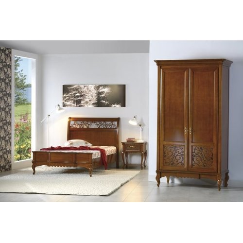 Ліжко MАТТЕО Ciliegio прямокутне дерев'яне узголів'я Mobex
